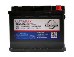 ULTRAMAX TBX3096 AGM Start Stop Plus Car Battery